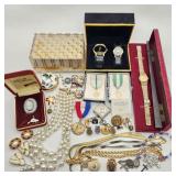 Silver & Costume Jewelry + Watches & Scouts Etc