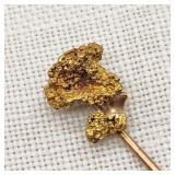 Gold Nugget onTested 10K Stick Pin