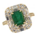 14k Gold 3.84 ct Natural Emerald & Diamond Ring 14k Gold 3.84 ct Natural Emerald & Diamond Ring