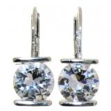 Brilliant 4.00 ct White Sapphire Hoop Earrings Brilliant 4.00 ct White Sapphire Hoop Earrings
