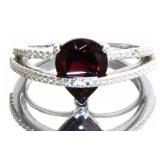 Pear Cut 2.25 ct Natural Garnet & Diamond Ring Pear Cut 2.25 ct Natural Garnet & Diamond Ring