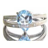 Pear Cut 2.25 ct Natural Blue Topaz & Diamond Ring Pear Cut 2.25 ct Natural Blue Topaz & Diamond Ring