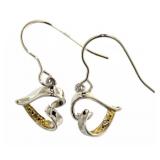 Genuine Yellow Diamond Heart Earrings Genuine Yellow Diamond Heart Earrings