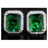 Step Cut 6.75 ct Emerald Stud Earrings Step Cut 6.75 ct Emerald Stud Earrings