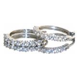 Brilliant 3.00 ct White Sapphire Hoop Earrings Brilliant 3.00 ct White Sapphire Hoop Earrings