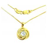Round Natural Blue Topaz Necklace Round Natural Blue Topaz Necklace