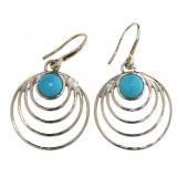 Natural 3.19 ct Campitos Turquoise Earrings Natural 3.19 ct Campitos Turquoise Earrings