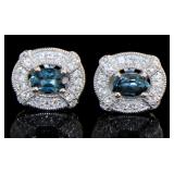 Oval 2.00 ct London Blue Topaz Stud Earrings Oval 2.00 ct London Blue Topaz Stud Earrings