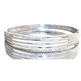 Mid Century Design White Sapphire Bangle Bracelet Mid Century Design White Sapphire Bangle Bracelet