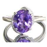 Oval 2.48 ct Natural Amethyst & Diamond Ring Oval 2.48 ct Natural Amethyst & Diamond Ring