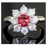 Gorgeous Ruby & White Topaz Ring Gorgeous Ruby & White Topaz Ring