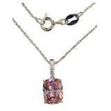 Cushion Cut 2.00 ct Natural Morganite Necklace Cushion Cut 2.00 ct Natural Morganite Necklace