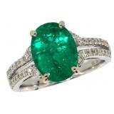 14k Gold 3.21 ct Emerald & Diamond Ring 14k Gold 3.21 ct Emerald & Diamond Ring