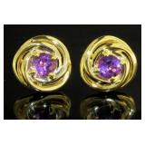 Round 2.00 ct Amethyst Stud Earrings Round 2.00 ct Amethyst Stud Earrings