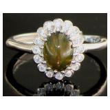 Natural 1.00 ct Cabochon Ethiopian Black Opal Ring Natural 1.00 ct Cabochon Ethiopian Black Opal Ring