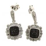 Elegant Black Diamond Dangle Earrings Elegant Black Diamond Dangle Earrings