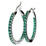 Elegant 3.00 ct Emerald Hoop Earrings Elegant 3.00 ct Emerald Hoop Earrings