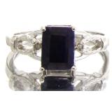 Step Cut 1.66 ct Natural Sapphire & Diamond Ring Step Cut 1.66 ct Natural Sapphire & Diamond Ring