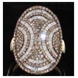 10kt Gold 2.57 ct Chocolate & White Diamond Ring 10kt Gold 2.57 ct Chocolate & White Diamond Ring