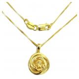Round Natural Citrine Solitaire Necklace Round Natural Citrine Solitaire Necklace