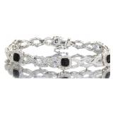 Genuine Elegant Black & White Diamond Bracelet Genuine Elegant Black & White Diamond Bracelet