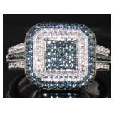 Genuine Blue Diamond Dinner Ring Genuine Blue Diamond Dinner Ring