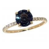 14k Gold 2.41 ct Round Alexandrite & Diamond Ring 14k Gold 2.41 ct Round Alexandrite & Diamond Ring