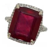 14kt Gold 12.69 ct Ruby & Diamond Ring 14kt Gold 12.69 ct Ruby & Diamond Ring