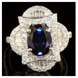 14kt Gold 3.67 ct Sapphire & Diamond Ring 14kt Gold 3.67 ct Sapphire & Diamond Ring