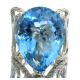 Pear Cut 17.00 ct Natural Sky Blue Topaz Ring Pear Cut 17.00 ct Natural Sky Blue Topaz Ring