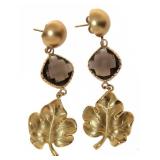 14kt Gold Elegant Smoky Topaz Dangle Earrings 14kt Gold Elegant Smoky Topaz Dangle Earrings