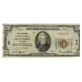 Series 1929 Milwaukee $20.00 National Currency Series 1929 Milwaukee $20.00 National Currency