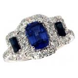14k Gold 1.90 ct Cushion Sapphire & Diamond Ring 14k Gold 1.90 ct Cushion Sapphire & Diamond Ring