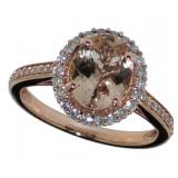 14k Rose Gold 2.00 ct Morganite & Diamond Ring 14k Rose Gold 2.00 ct Morganite & Diamond Ring