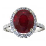 14kt Gold 7.55 ct Ruby & Diamond Ring 14kt Gold 7.55 ct Ruby & Diamond Ring