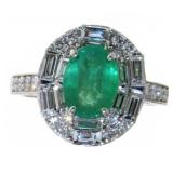 14kt Gold 2.59 ct Natural Emerald & Diamond Ring 14kt Gold 2.59 ct Natural Emerald & Diamond Ring
