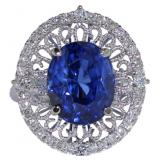14kt Gold 7.42 ct Sapphire & Diamond Ring 14kt Gold 7.42 ct Sapphire & Diamond Ring