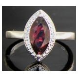 Marquise Cut 2.22 ct Natural Garnet & Diamond Ring Marquise Cut 2.22 ct Natural Garnet & Diamond Ring