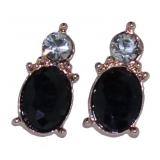 Rose Tone Natural Oval Sapphire & Crystal Earrings Rose Tone Natural Oval Sapphire & Crystal Earrings