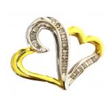 Two Tone 1/4 ct Double Heart Diamond Pendant Two Tone 1/4 ct Double Heart Diamond Pendant