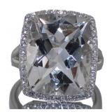 Cushion Cut Natural 27.20 ct Crystal Amethyst Ring Cushion Cut Natural 27.20 ct Crystal Amethyst Ring