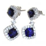 Cushion Cut 5.00 ct Sapphire Dangle Earrings Cushion Cut 5.00 ct Sapphire Dangle Earrings