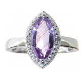 Marquise Cut 1.58 ct Amethyst & Diamond Ring Marquise Cut 1.58 ct Amethyst & Diamond Ring
