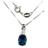 Oval 2.70 ct Natural London Blue Topaz Necklace Oval 2.70 ct Natural London Blue Topaz Necklace