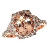 14k Gold 2.23 ct Oval Morganite & Diamond Ring 14k Gold 2.23 ct Oval Morganite & Diamond Ring