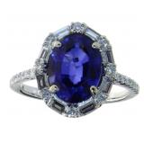 14kt Gold 4.84 ct Sapphire & Diamond Ring 14kt Gold 4.84 ct Sapphire & Diamond Ring