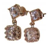 Natural 5.50 ct Morganite Dangle Earrings Natural 5.50 ct Morganite Dangle Earrings