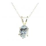 Natural Oval Brilliant Aquamarine Necklace Natural Oval Brilliant Aquamarine Necklace