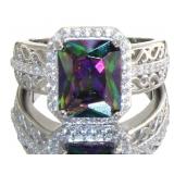 Radiant Cut 4.65 ct Mystic Topaz Ring Radiant Cut 4.65 ct Mystic Topaz Ring