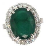 14k Gold 11.31 ct Natural Emerald & Diamond Ring 14k Gold 11.31 ct Natural Emerald & Diamond Ring